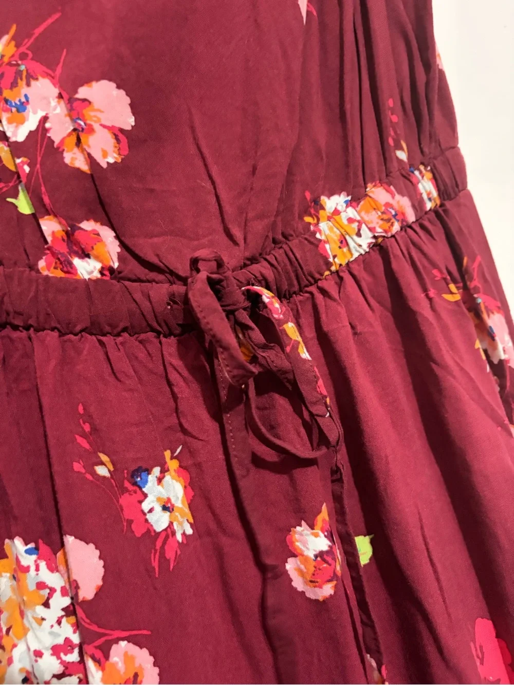 Apt. 9 Burgundy Floral V-Neck Sleeveless Maxi Dress - Picture 4 of 13